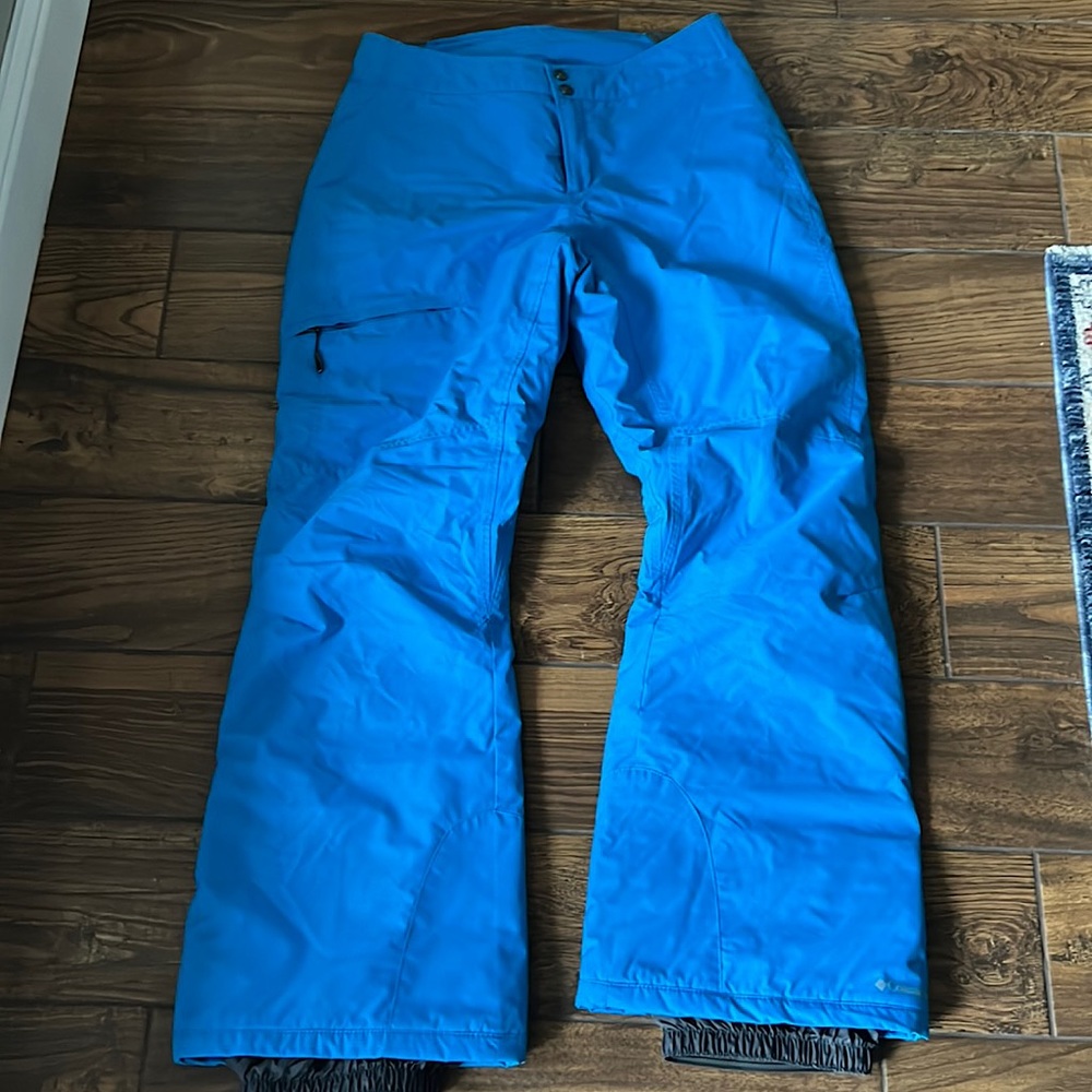 Columbia Womens Bugaboo Turquoise Blue Nylon Insulated Ski Snow Pants Large